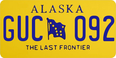 AK license plate GUC092