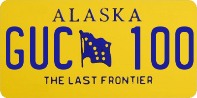 AK license plate GUC100