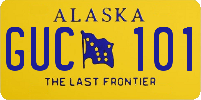 AK license plate GUC101