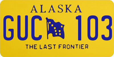 AK license plate GUC103