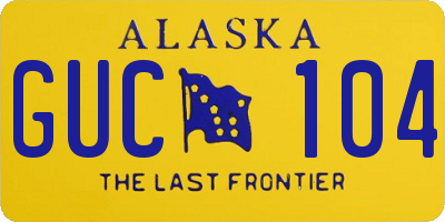 AK license plate GUC104