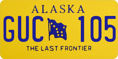 AK license plate GUC105