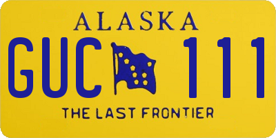 AK license plate GUC111