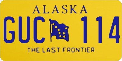 AK license plate GUC114