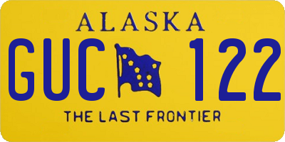 AK license plate GUC122