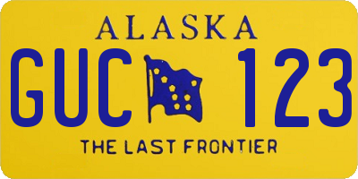 AK license plate GUC123