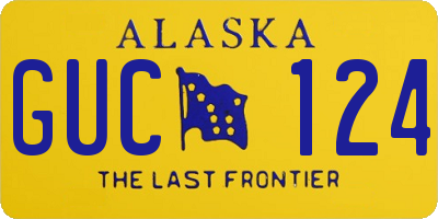 AK license plate GUC124