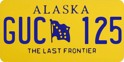 AK license plate GUC125