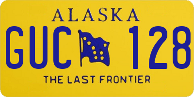 AK license plate GUC128