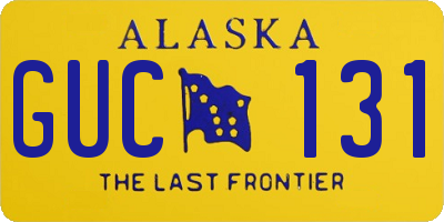 AK license plate GUC131