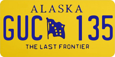 AK license plate GUC135