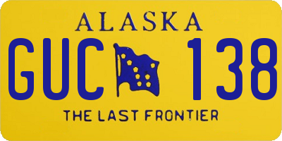 AK license plate GUC138