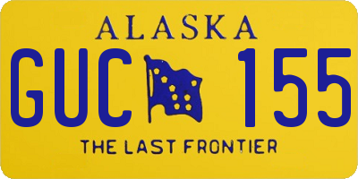 AK license plate GUC155