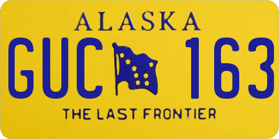 AK license plate GUC163