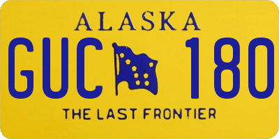 AK license plate GUC180