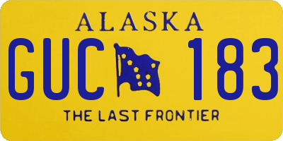 AK license plate GUC183