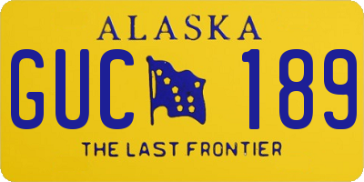 AK license plate GUC189