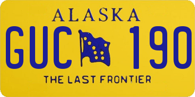 AK license plate GUC190