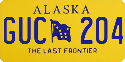 AK license plate GUC204