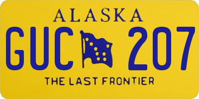 AK license plate GUC207