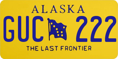 AK license plate GUC222