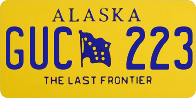 AK license plate GUC223