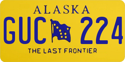 AK license plate GUC224