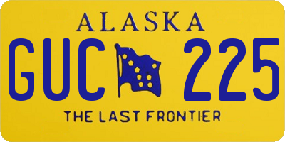 AK license plate GUC225