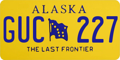 AK license plate GUC227