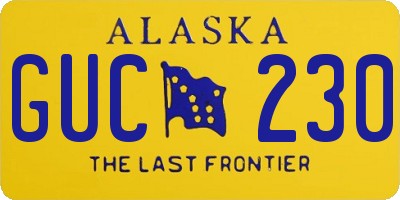 AK license plate GUC230