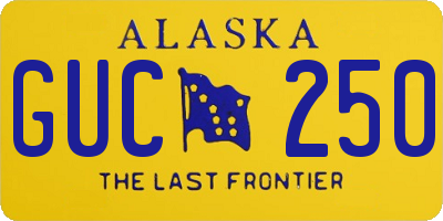 AK license plate GUC250