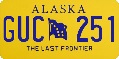AK license plate GUC251