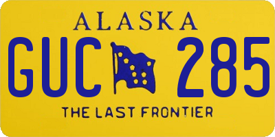 AK license plate GUC285