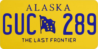 AK license plate GUC289