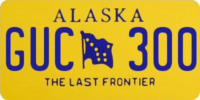 AK license plate GUC300