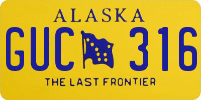 AK license plate GUC316