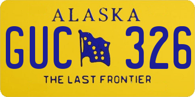 AK license plate GUC326