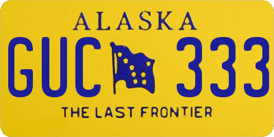 AK license plate GUC333