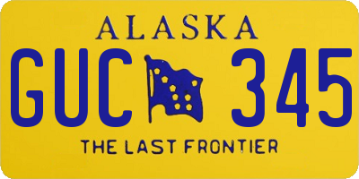 AK license plate GUC345