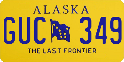 AK license plate GUC349