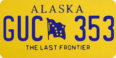 AK license plate GUC353