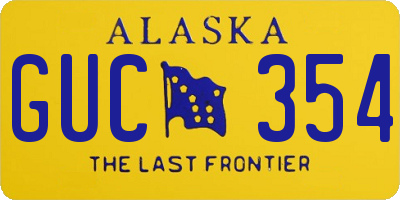 AK license plate GUC354