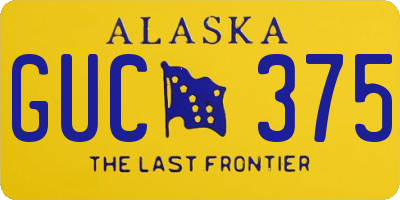AK license plate GUC375