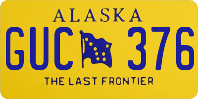 AK license plate GUC376