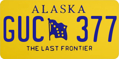 AK license plate GUC377