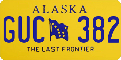 AK license plate GUC382