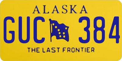 AK license plate GUC384