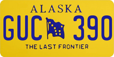 AK license plate GUC390
