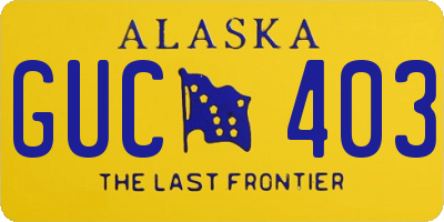 AK license plate GUC403