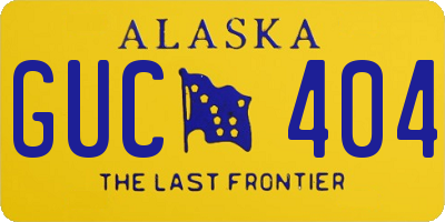 AK license plate GUC404
